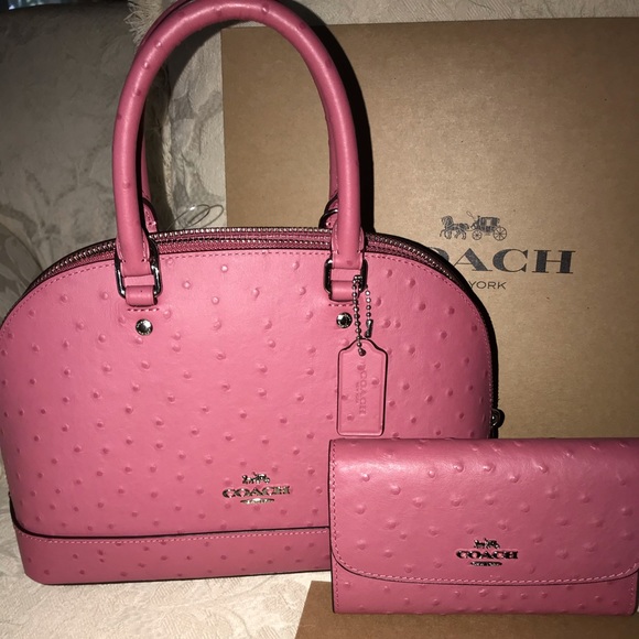 Coach Handbags - COACH Ostrich embossed Handbag & Wallet set